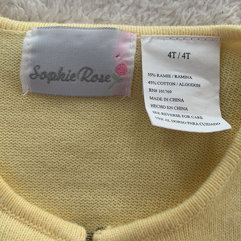 Sophie Rose Yellow Sweater Shrug Cardigan 4T EUC - Picture 6 of 13